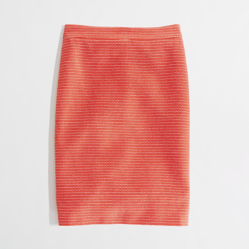 J. Crew Orange Dot Dot Dash Pencil Skirt